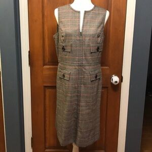 WWorth Petite Wool Deep V-Neck Zip Dress